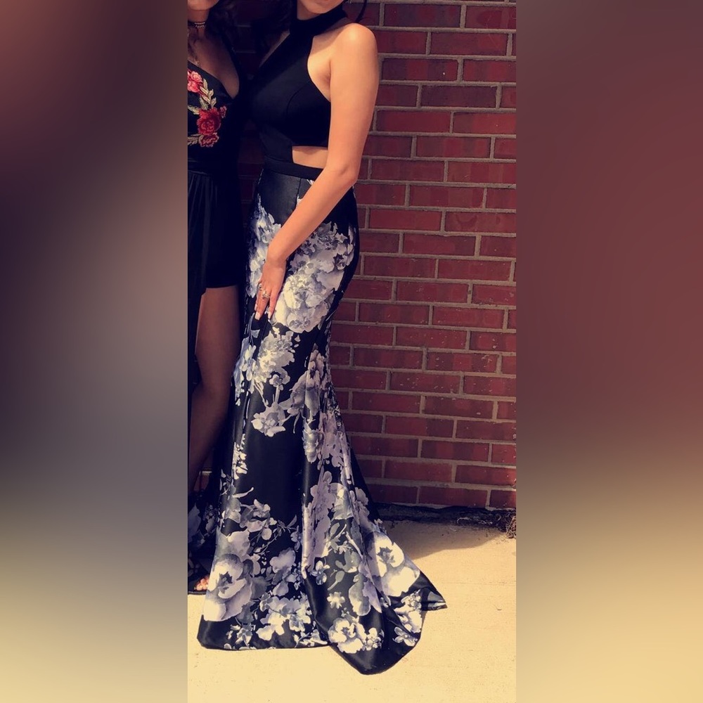 Floral Mermaid Prom Dress